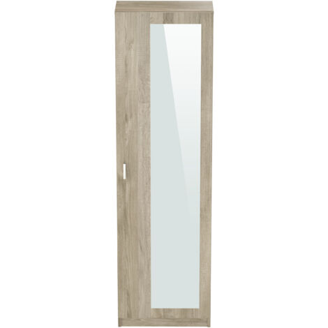 Armoire Rangement 1 Porte PEGANE - 35x32x170cm - Blanc - Panneaux Mélaminés - Fabriqué En Espagne