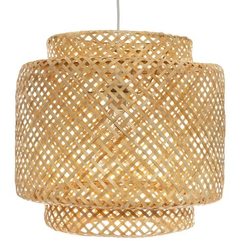 Suspension en bambou coloris naturel - diamètre 40 x Hauteur 38 cm (1/4)