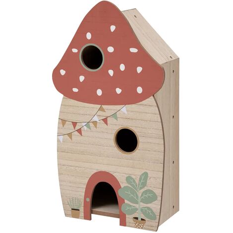 Jeu maison champignon pour enfant en bois - Longueur 33 x Profondeur 19 x Hauteur 60 cm -PEGANE- (1/4)