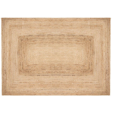 Tapis rectangulaire, moquette carpette en jute tressé coloris naturel - Longueur 230 x Profondeur 160 x Hauteur 0.5 cm -PEGANE- (1/3)