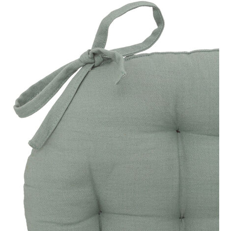 Lot De 4 Coussins De Chaise Ronds 40 Cm - Housse Coton/polyester, Rembourrage Perlé, Gris Foncé, Intérieur/extérieur - 3