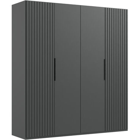 Armoire, placard coloris graphite - Longueur 200 x Hauteur 216 x Profondeur 58 cm (1/2)