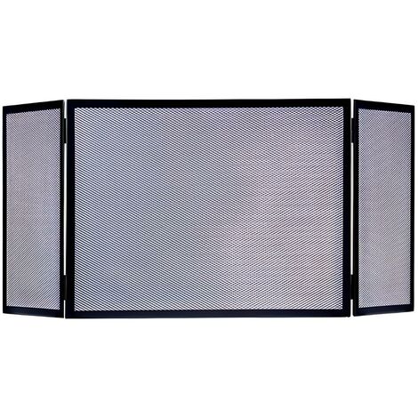 Grille pare-feu cheminée en fer forgé noir – Protection contre les braises – Dimensions 80 x 60 x 30 cm – Accessoire de sécurité – Visiodirect
