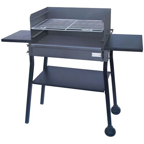 Barbecue de 3 hauteur avec roues en Zinc coloris Gris - 87 x 35 x 40 x 105 x 30 cm