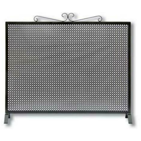 Grille de Protection pour cheminée, Grille Pare-feu modèle special en Fer forgé coloris Noir - Hauteur 78 x Longueur 100 cm (1/3)