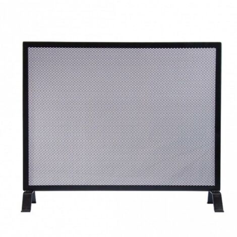 Grille de Protection pour cheminée, Grille Pare-feu modèle économique en Fer forgé coloris Noir - Hauteur 55 x Longueur 66,5 cm
