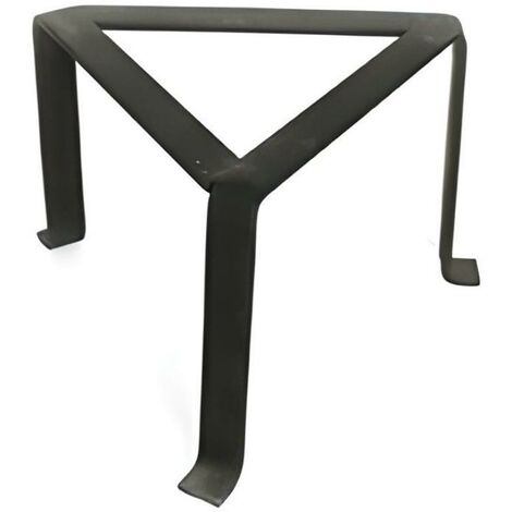 Trépied pour cheminée feux triangulaire en fer forgé coloris Noir - Hauteur 17 x Côté 25 cm (1/3)