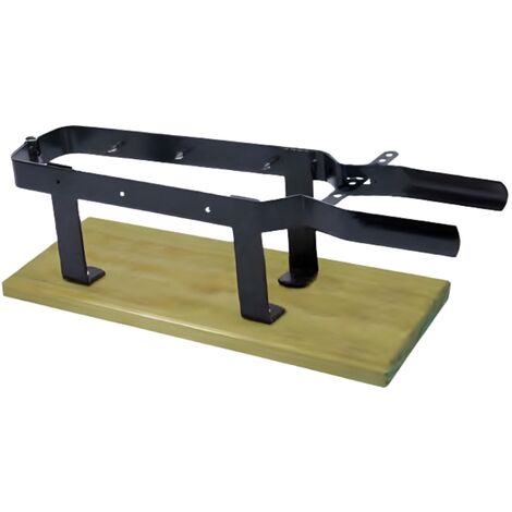 Support à jambon en acier inoxydable / bois coloris naturel / noir - Longueur 45 x Profondeur 18 x Hauteur 2 cm (1/4)