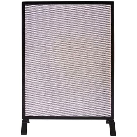 Grille pare-feu cheminée en fer forgé noir – Protection contre les braises – Dimensions 72 x 50 cm – Accessoire de sécurité essentiel – Visiodirect (1/3)