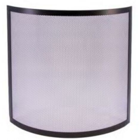 Grille pare-feu cheminée courbe en fer forgé noir – Hauteur 67 cm x Longueur 60 cm – Protection contre les braises – Visiodirect