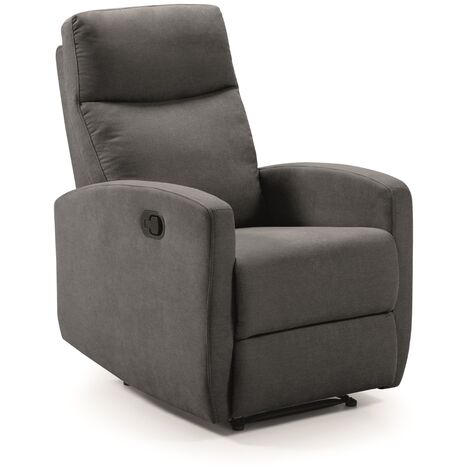 Fauteuil relax manuel en tissu waterproof couleur Gris foncé - Longueur 66 x Profondeur 88 x Hauteur 103 cm (1/3)