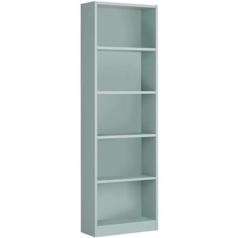 Loungitude – Bibliothèque linéaire 5 étagères – Structure en aggloméré mélaminé – Dimensions 52 x 25 x 180 cm – Charge maximale 50 kg