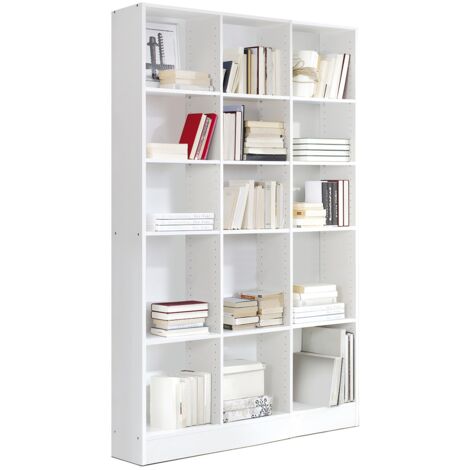 Etagère, bibliothèque avec 15 tablettes coloris chêne cambrian - longueur 121 x profondeur 33 x hauteur 186 cm