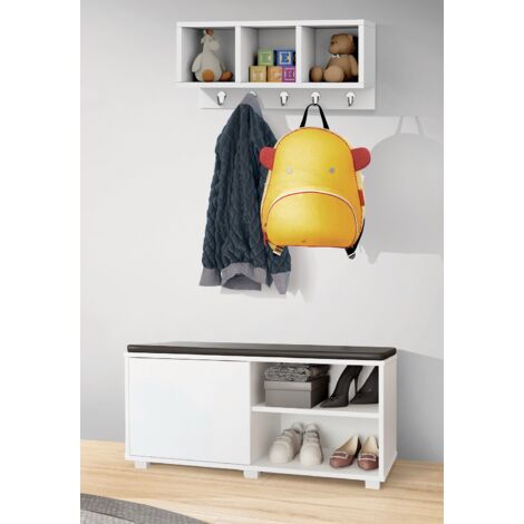 Etagère murale en bois coloris blanc - longueur 54 x profondeur 21 x hauteur 25 cm