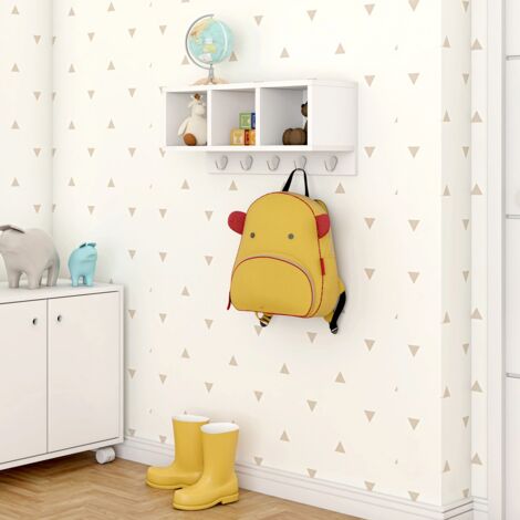Etagère murale en bois coloris blanc - longueur 54 x profondeur 21 x hauteur 25 cm