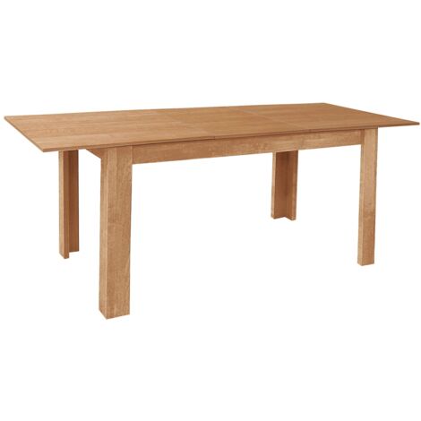 Table à manger, table de repas extensible coloris cerisier - longueur 141-191 x profondeur 81 cm (1/2)