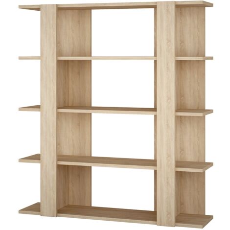 Étagère Murale Bois Massif Chêne Clair Vernis – 50x20 Cm, Rangement Livres