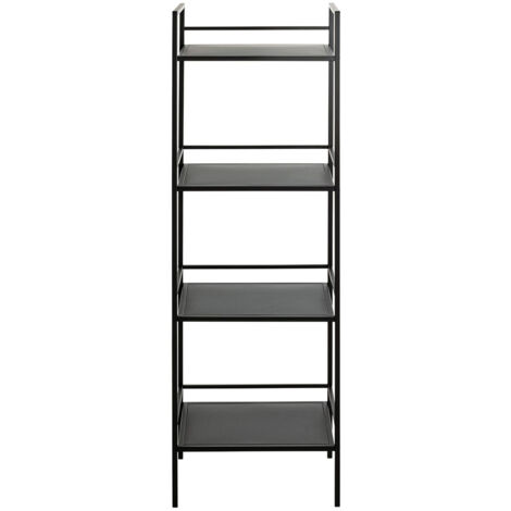 Pegane – Etagère en métal noir 40x30x128 cm – Rangement élégant et durable – Tube d'acier peint par poudrage – 7 kg (1/4)