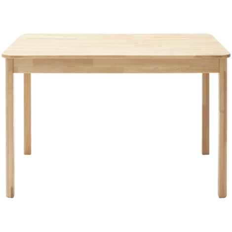 Table de salle à manger rectangulaire en bois hêtre massif huilé coloris naturel - longueur 120 x hauteur 76 x profondeur 80 cm (1/4)