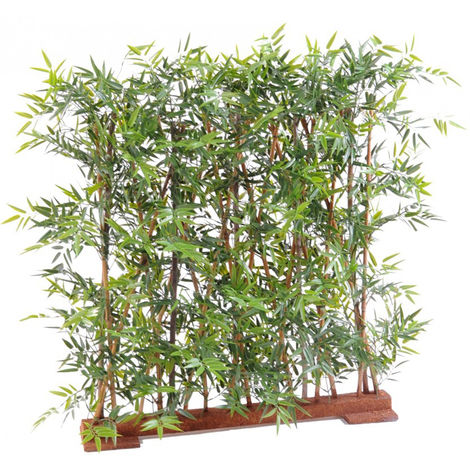 Plante artificielle haute gamme Spécial extérieur/ Haie Bambou artificiel  coloris vert - Dim : 90 x 45 x