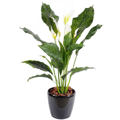Plante artificielle haute gamme Spécial extérieur / SPATHIPHYLLUM Artificiel  - Dim : 80 x 50 cm -PEGANE-