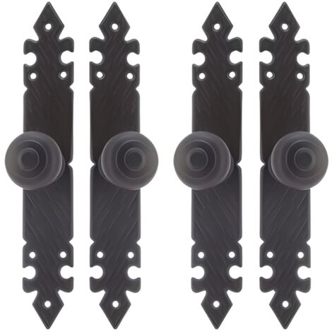 Lot de 4 poignées noires, poignées de porte robustes,boutons de meubles et de portails - Format : 27.5 x 4.5 cm (1/4)