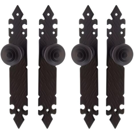 Lot de 4 poignées noires, poignées de porte robustes, boutons de meubles et de portails - Format : 27.5 x 4.5 cm (1/4)