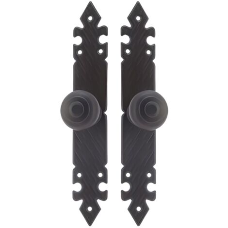 Lot de 2 poignées noires, poignées de porte robustes,boutons de meubles et de portails - Format : 27.5 x 4.5 cm (1/4)