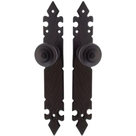 Lot de 2 poignées noires, poignées de porte robustes, boutons de meubles et de portails - Format : 27.5 x 4.5 cm (1/4)