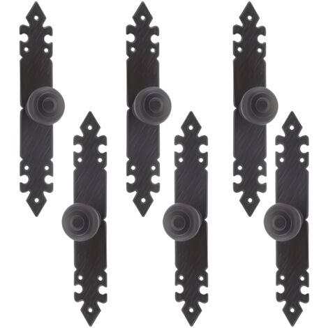 Lot de 6 poignées noires, poignées de porte robustes,boutons de meubles et de portails - Format : 27.5 x 4.5 cm (1/4)