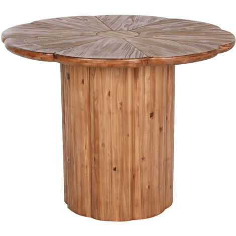 Table à manger, table de repas ronde en bois coloris naturel - diamètre 100 x Hauteur 77 cm (1/4)