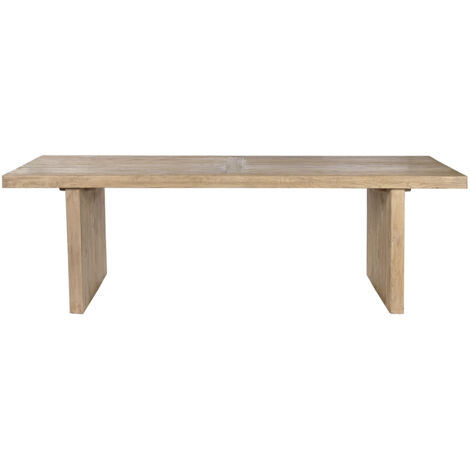 Table à manger, table de repas rectangulaire en bois coloris naturel - longueur 244 x profondeur 102 x Hauteur 76 cm (1/5)