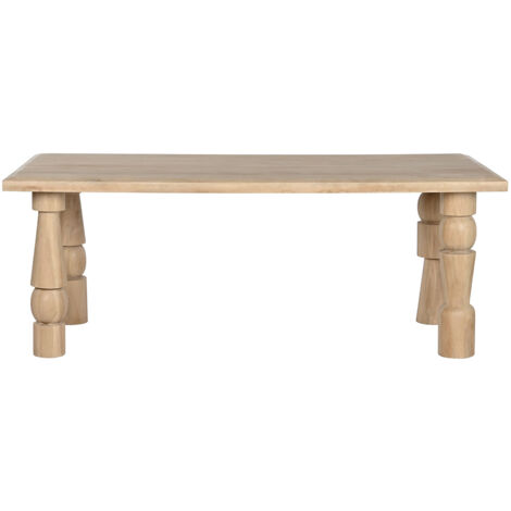 Table à manger, table de repas rectangulaire en bois de manguier naturel - longueur 200 x profondeur 90 x Hauteur 76 cm (1/5)