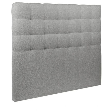 Tête de lit capitonnée VIEW en tissu haute qualité coloris gris - largeur 160 x longueur 122 cm (1/5)