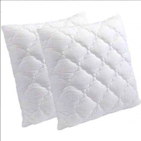 Lot de 2 oreillers 65 x 65, Mousse à mémoire de Forme, Spécial Cervicale, + 2 Protèges Oreillers Microfibres Anti Bactérien (1/3)