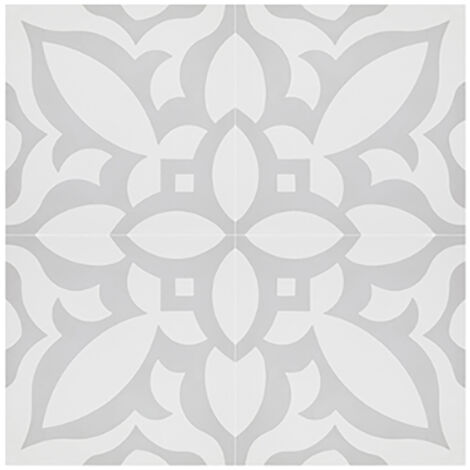 Boite de 24 Carreaux de ciment véritable 0,96m2 /Carreaux de ciment artisanaux pour sol et mur coloris gris - l.20 x L.20 cm