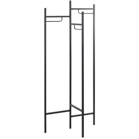 Portemanteau en métal coloris noir - longueur 70 x profondeur 36 x hauteur 170 cm (1/5)