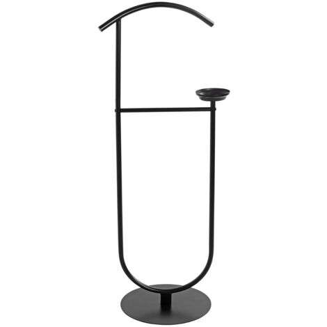 Valet de nuit , valet de chambre en métal coloris noir  -longueur 45 x profondeur 34 x hauteur 116  cm