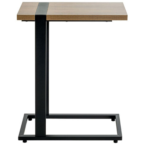 Table basse, Table de salon en bois coloris chêne et métal noir -longueur 24 x profondeur 49 x hauteur 64 cm (1/5)