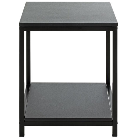 Table d'appoint, Table de salon en métal et bois coloris noir -longueur 40 x profondeur 40 x hauteur 50 cm (1/5)