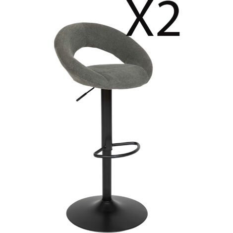 Lot de 2 chaises de bar, chaises hautes réglables en PU vert cèdre et pieds en métal noir - Longueur 48,5 x Profondeur 51,5 x Hauteur 96 cm (1/5)