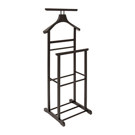 Valet de nuit , valet de chambre double en bois coloris noir -  Longueur 47 x Profondeur 35 x Hauteur 103 cm