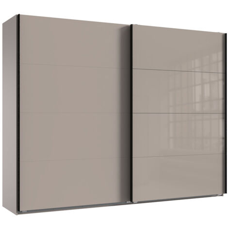 Armoire à portes coulissantes coloris Gris et verre coloris gris, graphite -Longueur 270 x Hauteur 208 x Profondeur 65 cm (1/2)