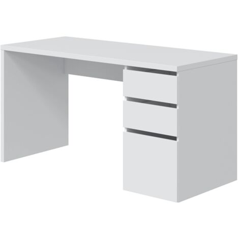 Table du bureau, meuble du bureau réversible en bois coloris Blanc artik - hauteur 74 x longueur 60 x profondeur 138 cm (1/5)