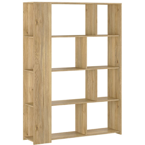 Etagère, meuble étagère coloris chêne Mauvella - Longueur 129 x profondeur 32,8 x hauteur 175,6 cm (1/3)