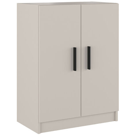 Pegane – Meuble bas de cuisine 2 portes beige – Dimensions 60x34x80 cm – Panneau de particules mélaminé – Pour espaces réduits
