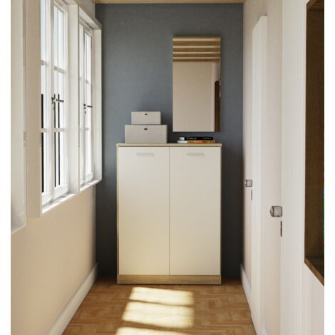 GIANTEX Commode avec Tiroir et 3 Portes, Armoire de Rangement avec 2 Étagères Réglables, Meuble