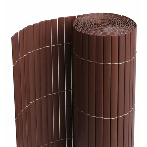 Canisse Brise vue en PVC tube Plat,Clôture protection pour jardin terasse balcon coloris marron foncée (1/5)