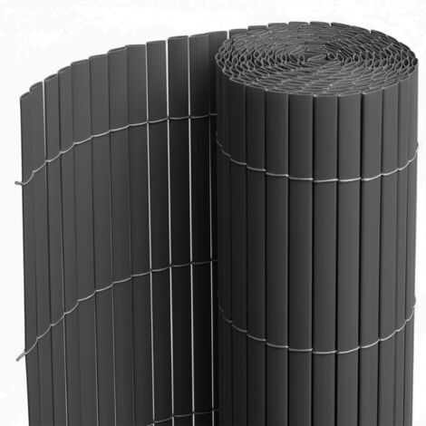Canisse Brise vue en PVC tube Plat,Clôture protection pour jardin terasse balcon coloris Gris - H. 100 x L. 300 cm 1700g/m2 (1/5)