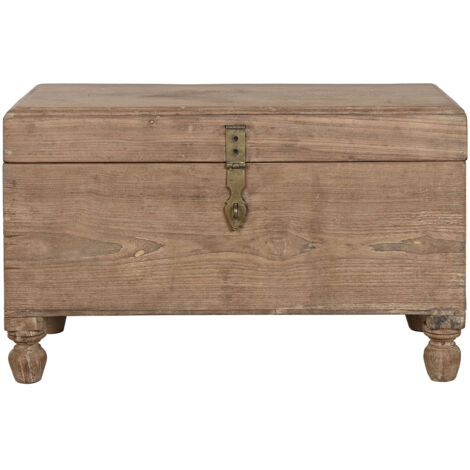 Coffre de rangement rectangulaire en bois coloris naturel - longueur 89 x profondeur 54 x Hauteur 54 cm (1/5)